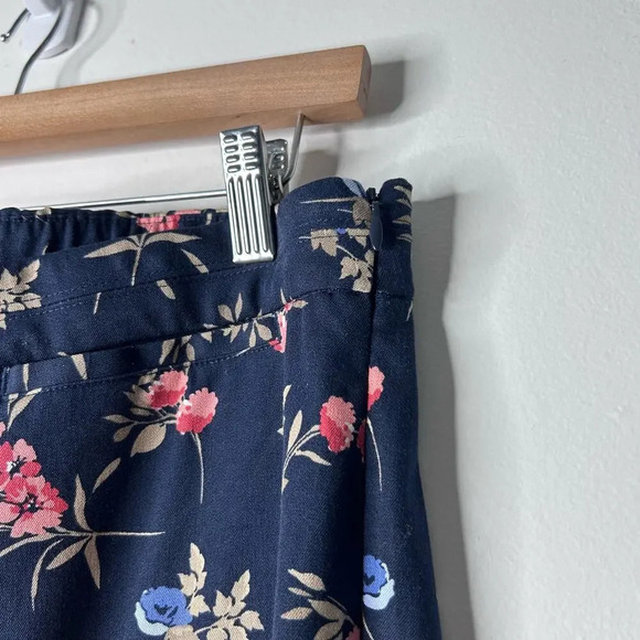 J Jill Stretch Slim-Leg Pants Dark Florals Navy Women’s 18 Office Mature Chic - Picture 6 of 9